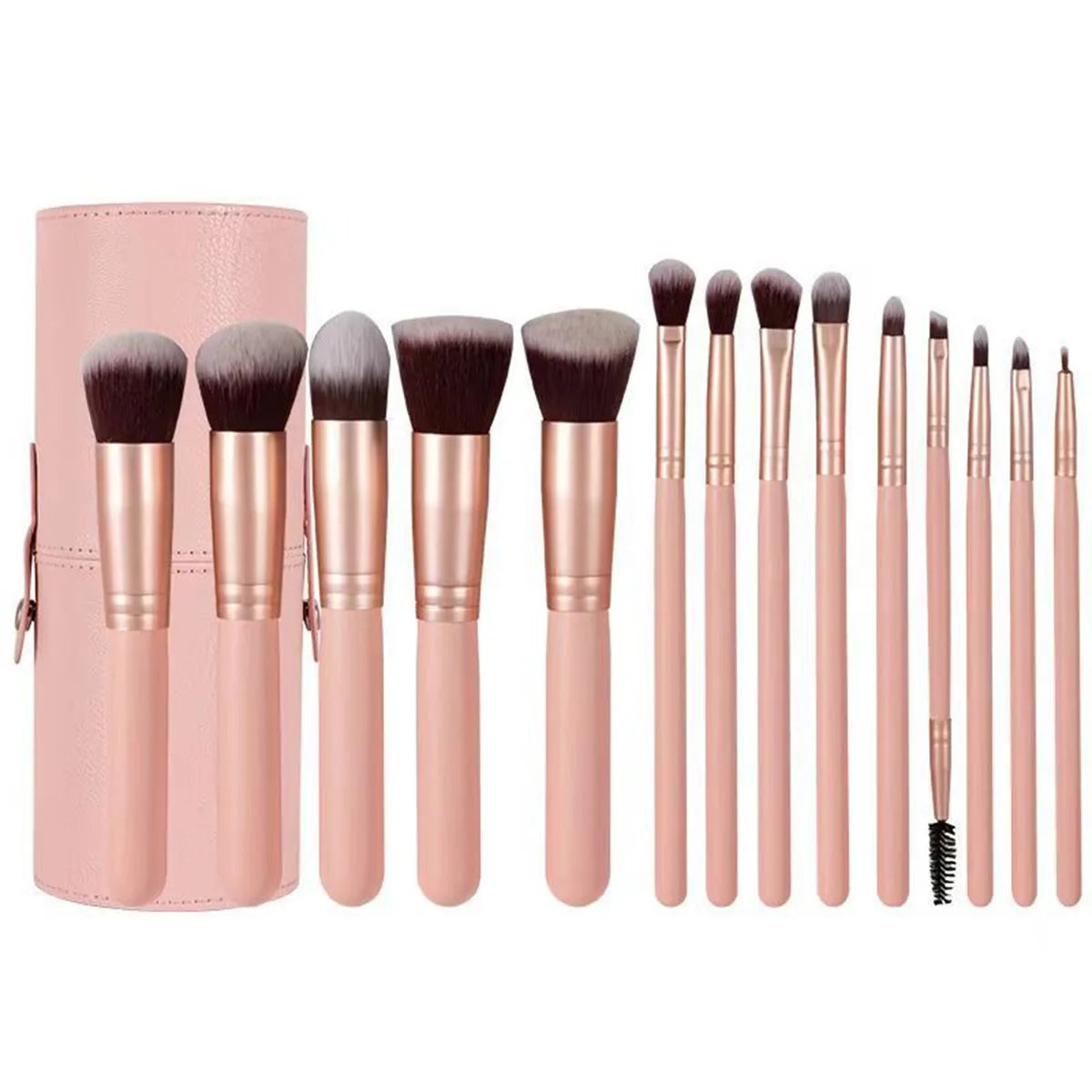 14 PCS Makeup Brush Set With Illuminated Mirror Portable Short Handle LED Light USB Rechargeable Makeup Brushes Kit