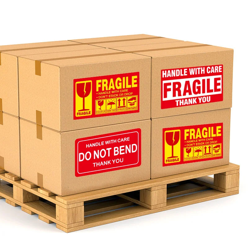Fragile Warning Sticker 250PCS/Roll Shipping Labels Stickers For Delivery Glass Product Warning Labels Adhesive Mini Papers