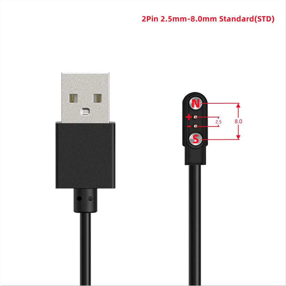 Smart Watch Magnetic USB Charger 2pin 4pin Charging Cable Line Cord Power Adapter Long Wire For Smartwatch Juicer Beauty Devices