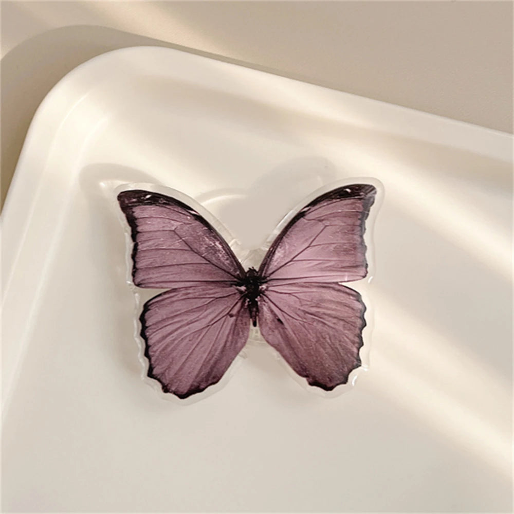 Cute Butterfly Phone Grip Tok Griptok  Holder Ring For iPhone 16 Universal Accessories Lovely Bowknot Phone Stand Bracket Socket