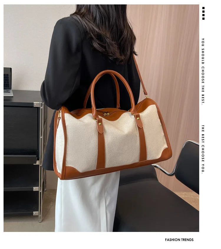 Fashion Travel Bags Women's Canvas Handbags Business Duffels Bags Vintage Fitness Gym Bags Business Trip