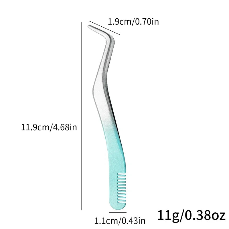 Color Eyelash Comb Tweezers Carbon Steel Professional Pincet Lashes Extension Tweezers False Eyelashes Applicator Makeup Tools