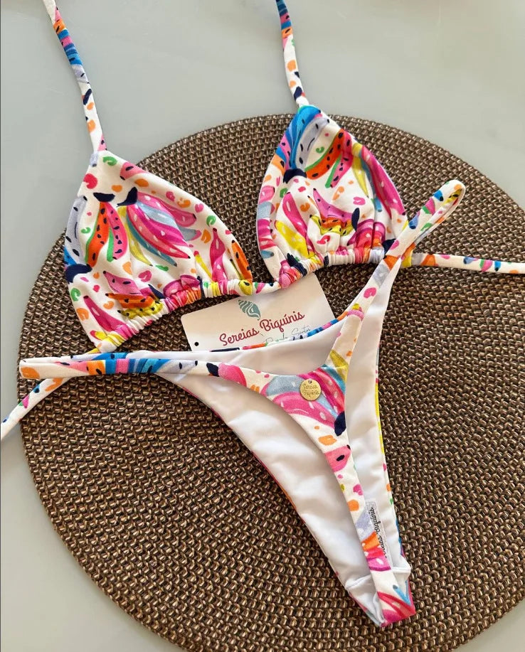 Swimwear Women Leopard Printed Sexy Bikini Set Striped Beachwear Summer Swimsuit Two-pieces Thong Bathing Suit Biquinis