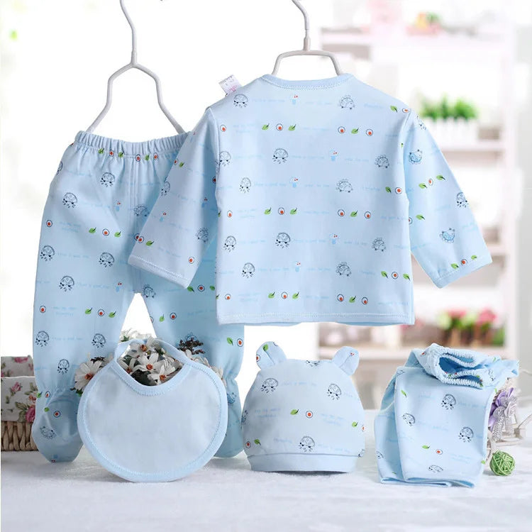 5pcs/set Children's Clothing Baby Hedgehog Newborn Set Pure Cotton 0-3M Baby Clothes Spring Autumn Pure Cotton Underwear Set