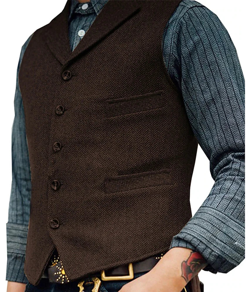 Men's Casual Sleeveless Vest, Slim Fit Waistcoat, Plus Size Outerwear, Trendy Summer Top