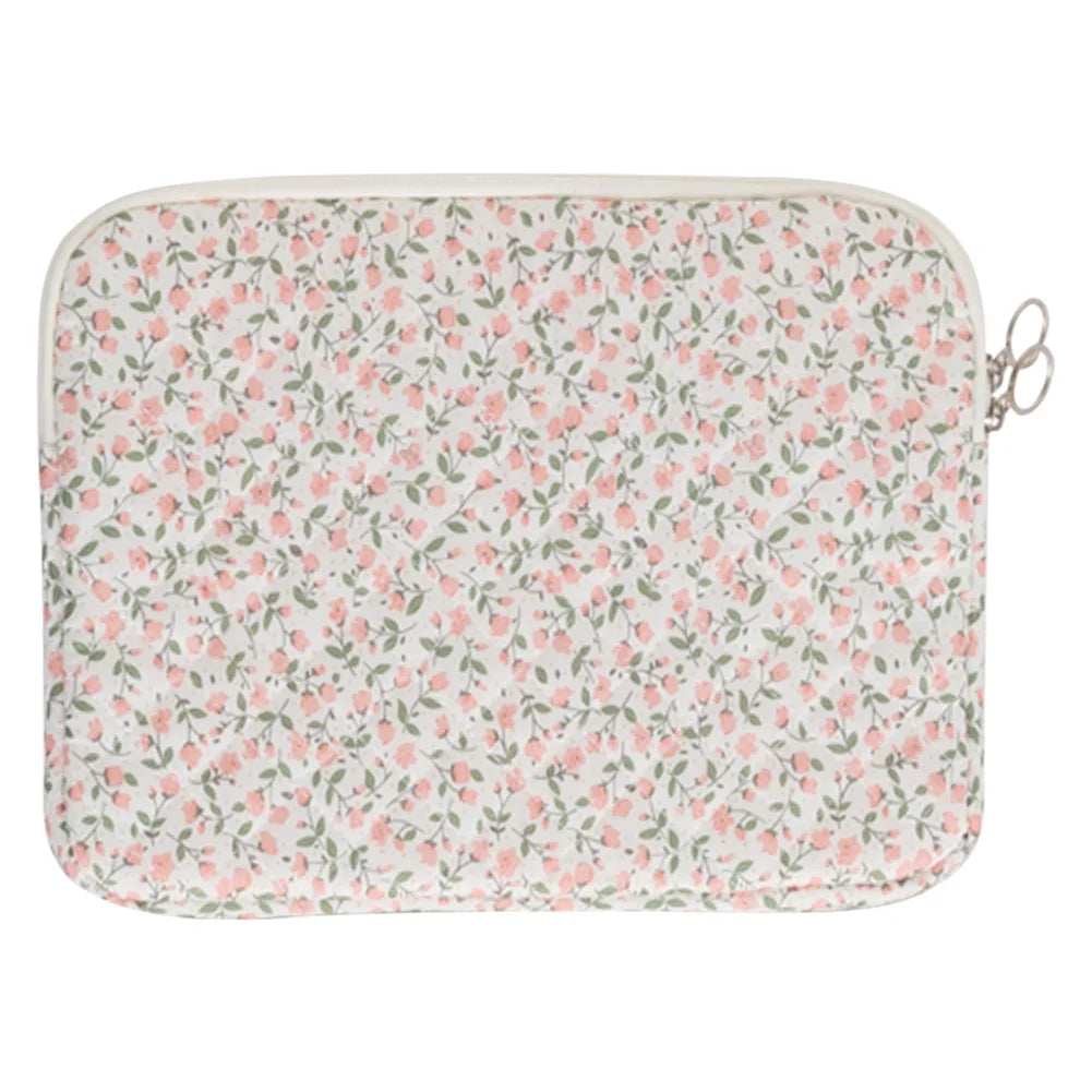 Flower Printed Laptop Sleeve Case Bag for Quilted Protective Laptop Case Computer Sleeve Clutches for 11-15 Inch Laptop Tablet