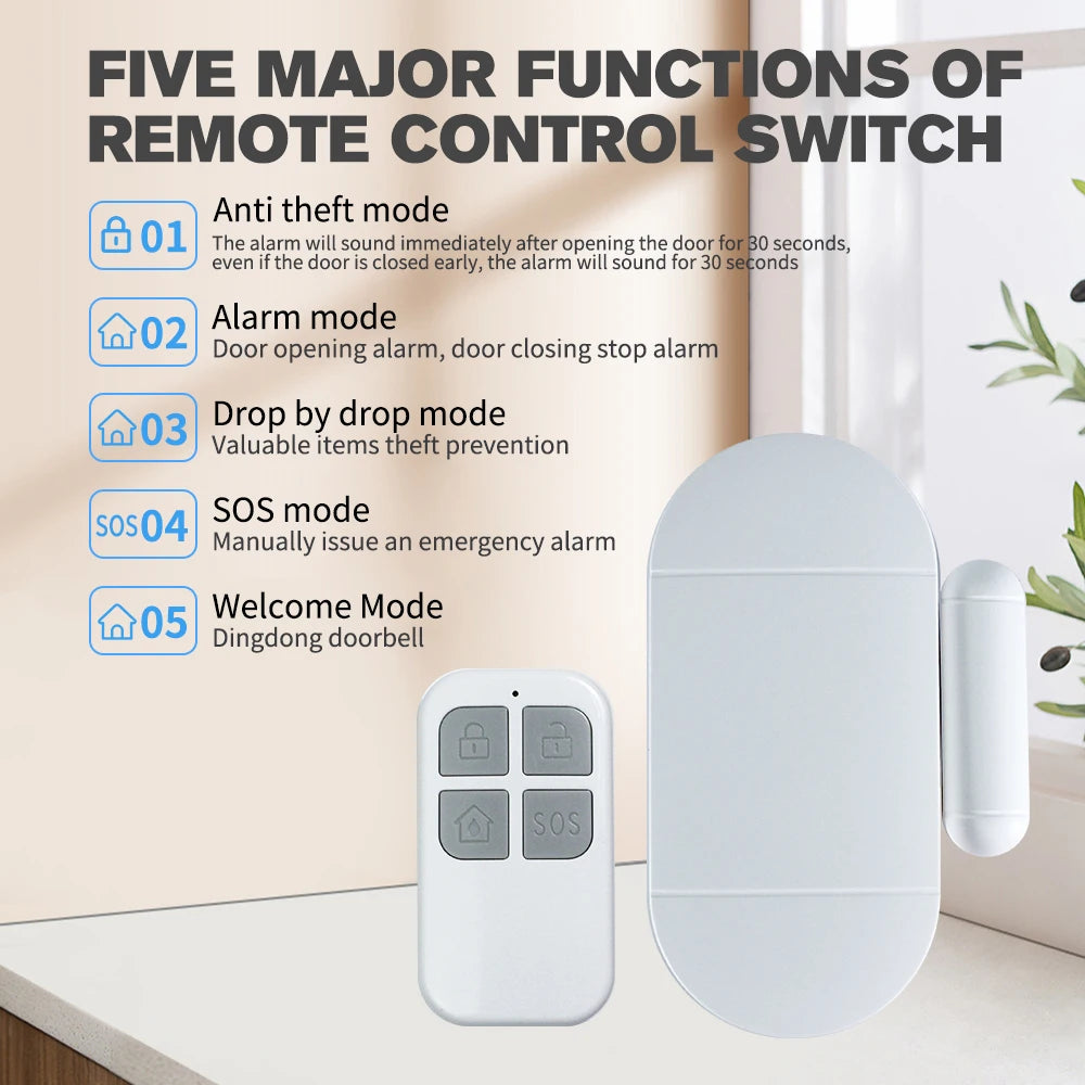 Safety Wireless Door Alarm for Home Security Personal Security Window Alarms Sensor Burglar Door Alarm for Pool, Cars, Sheds