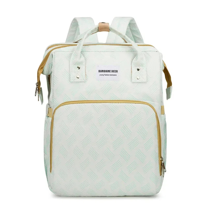 Baby Diaper Bag with Stroller Hooks Portable Baby Crib Diaper Changing Pad Baby Carrier Bag for Activity Mom Backpack 30*20*40cm