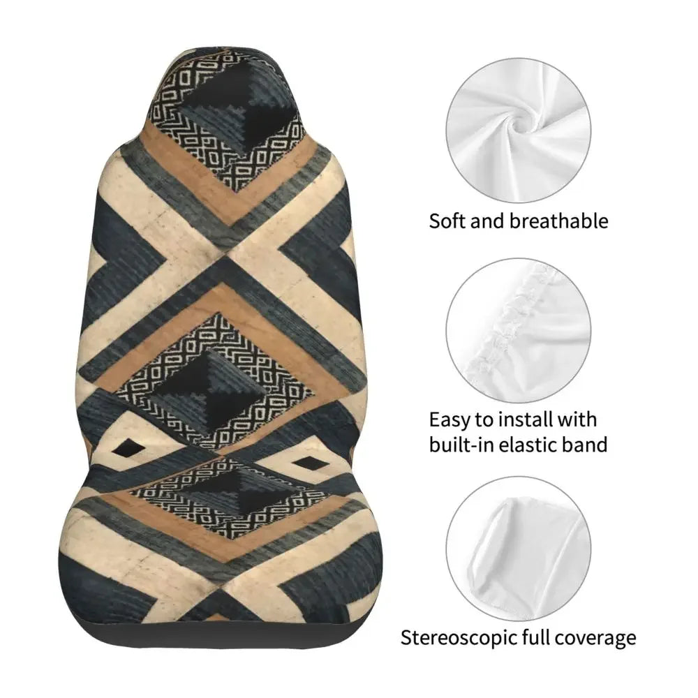 Antique African Textile Print Universal Car Seat Cover Protector Interior Accessories Women Seat Cushion/Cover Seat Protector