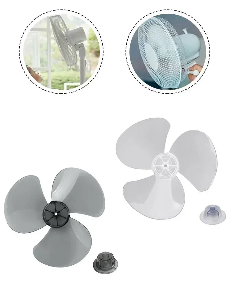 28cm Plastic Fan Blade 3 Leaves Standing Pedestal Fan Blade Table Fanner With Nut Cover Electric Fan Accessories