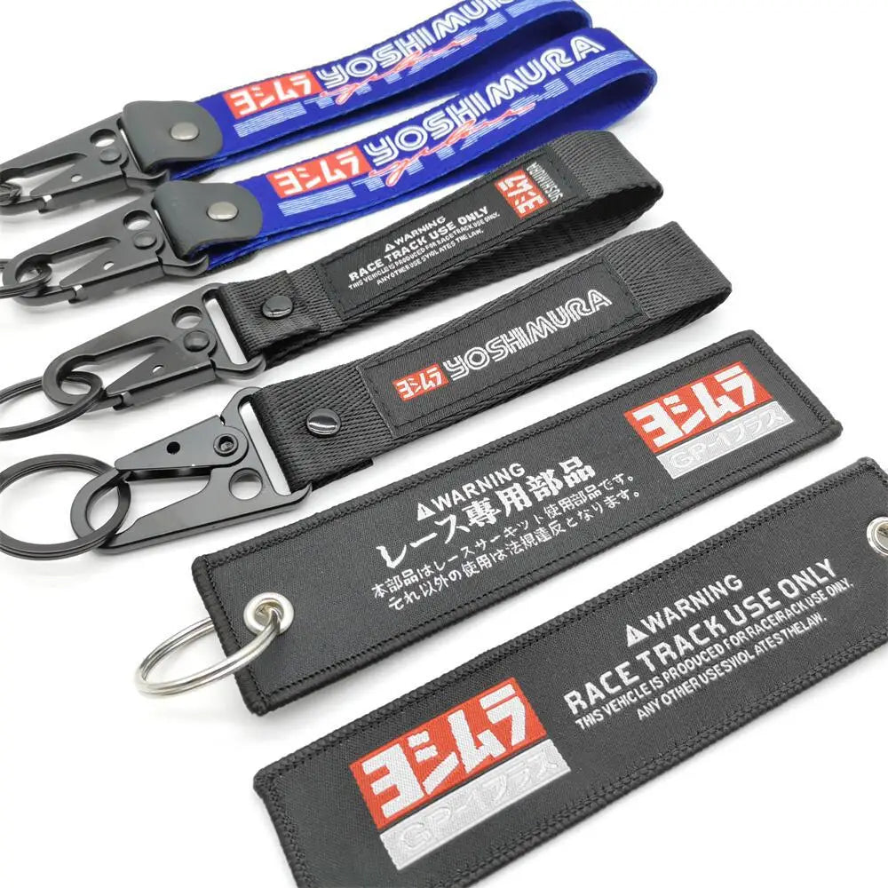 Motorcycle Embroidery Keychain Pendant Yoshimura Culture Tag Eagle BeMak Keyring Nylon Durable Key Chain Fashion Key Ring Holder