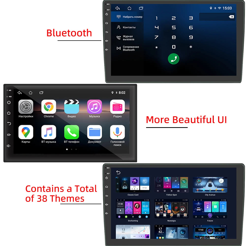 7"/9" 1 DIN Android 11 Car Radio Stereo Multimedia Video Universal Player 2G 32G WIFI GPS Bluetooth Mirror Link