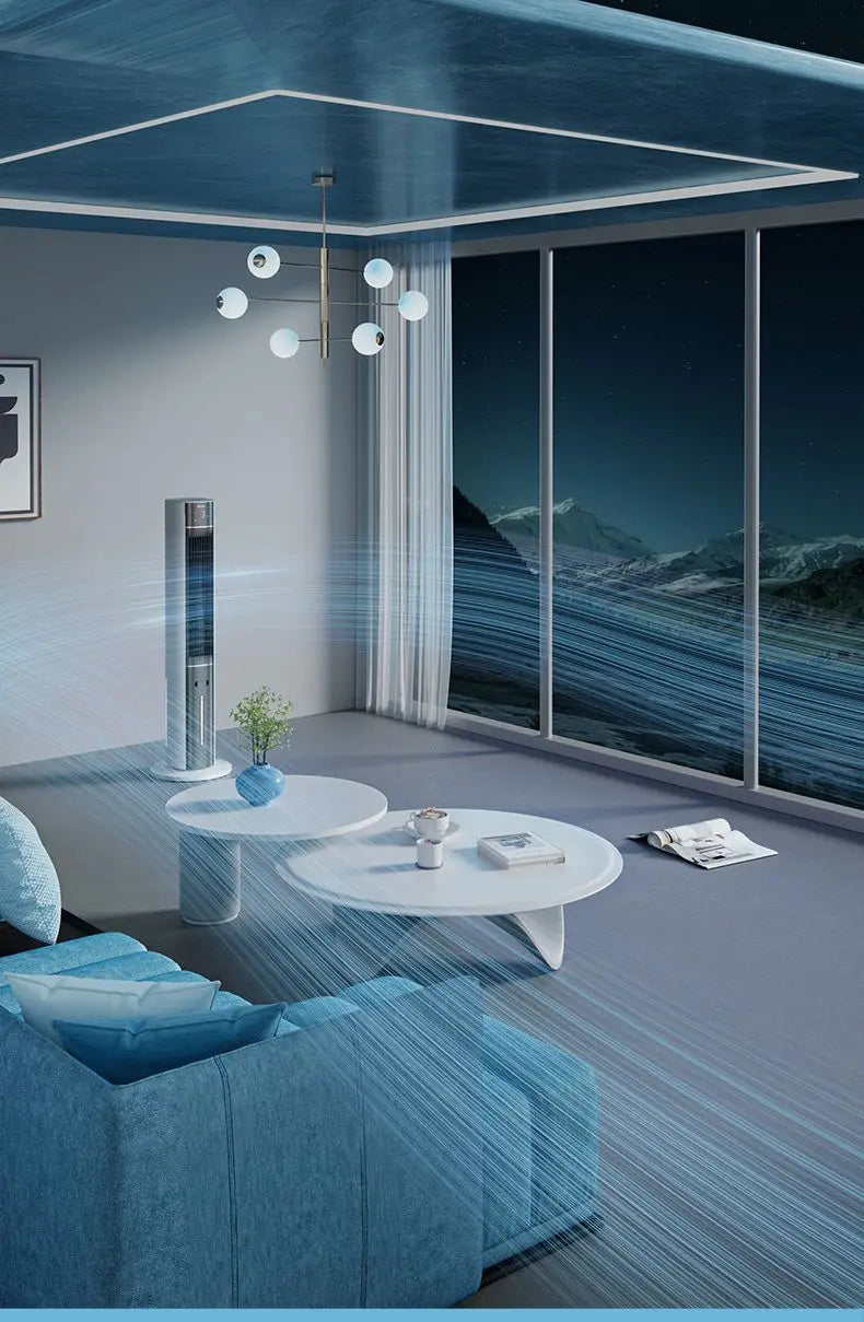 Refrigeration tower fan Household bedroom air cooler Vertical single cooling electric fan Water cooling fan