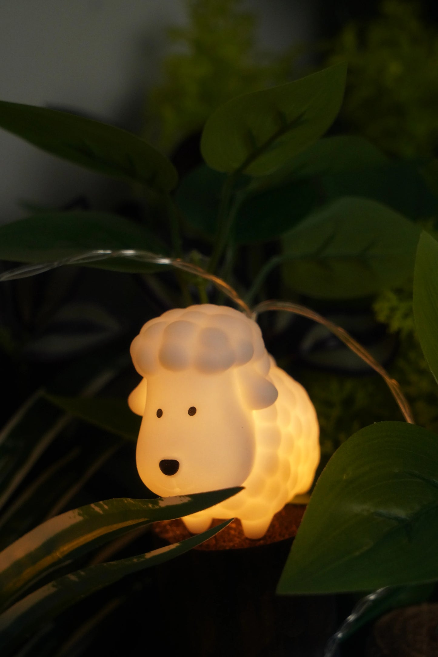 New LED Rubber Coated String Lights for Kids Room Decor-Cute 3D Sheep Animal Shaped Night Light,Birthday Nursery Wall Decoration