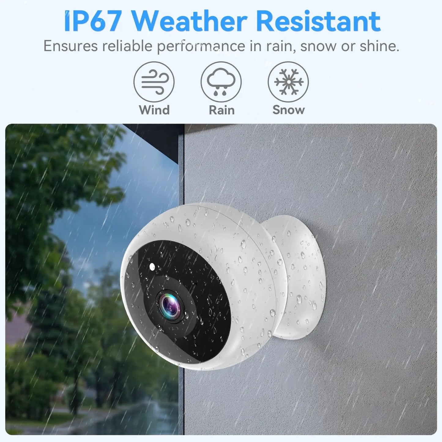 2K Wifi Magnetic Battery Security Camera Indoor/Outdoor 5MP Wireless IP Camera Color Night Vision Motion Tracking Surveillance