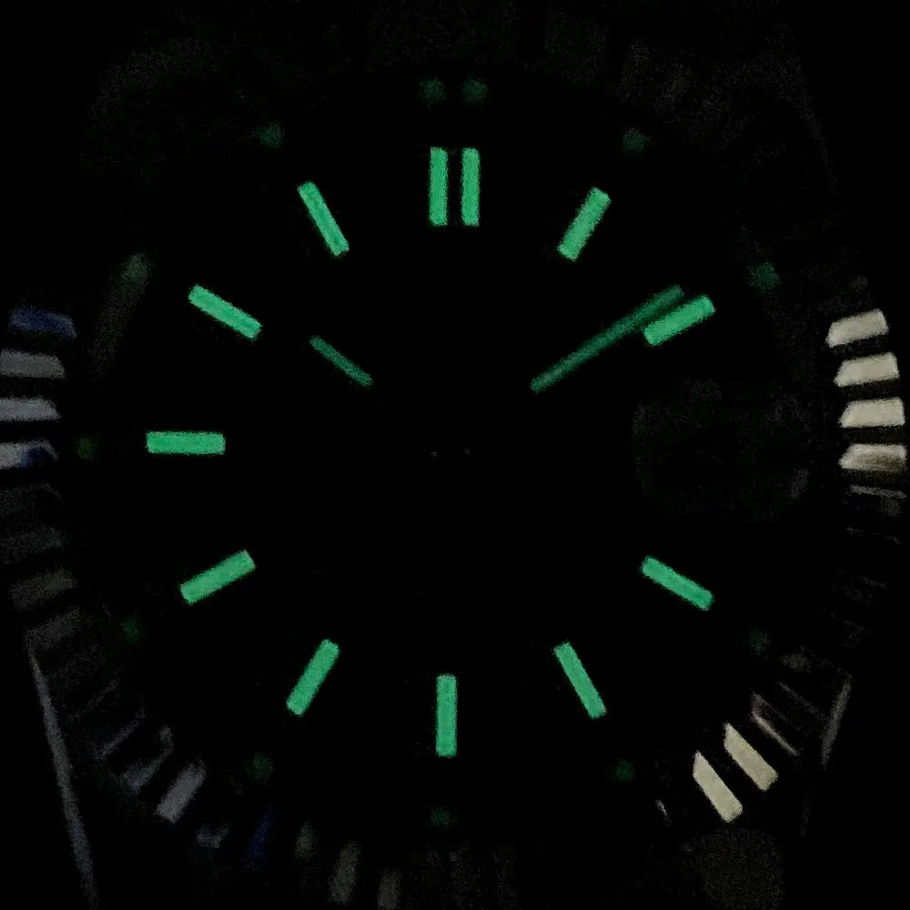 Tandorio New Round Sapphire Glass 200m Waterproof Black Sunbrust Dial Japan NH35A Automatic Mechanical Movement Men's Watch