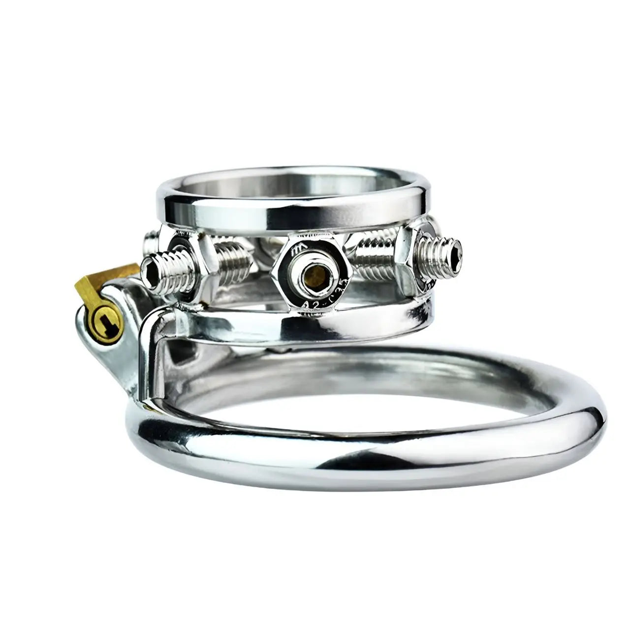 FRRK Stainless Steel Cock Cage Spiked Chastity Band Device Hex Lock Screw Penis Sleeve Ring Sexy Adult Man Urethral Lock for Men