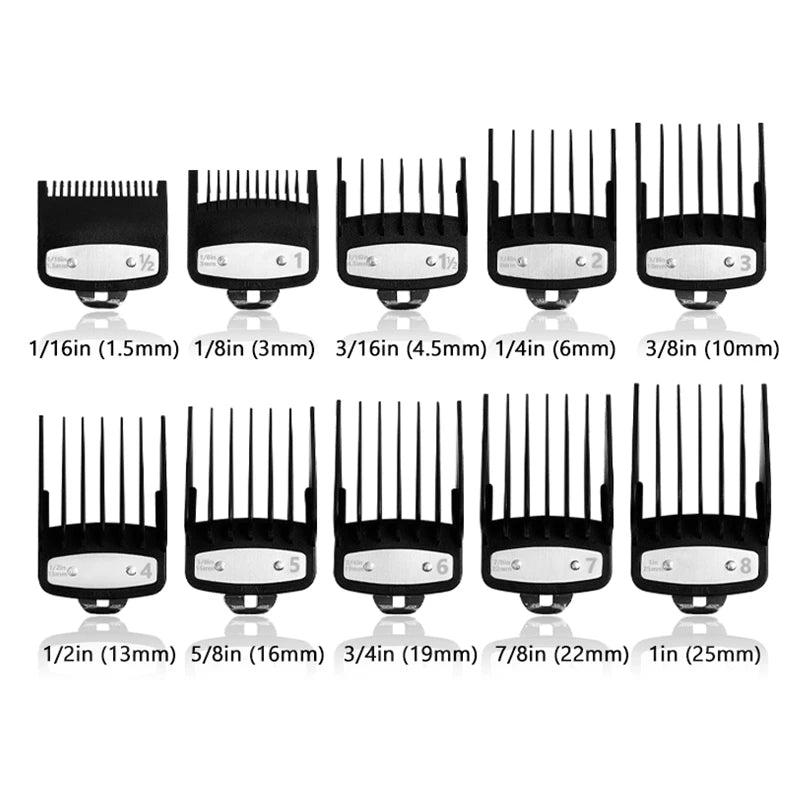 Kemei Hair Clipper Limit Comb Guide Attachment Size Barber Replacement 3/6/10/13/16/19/22/25/1.5/4.5mm
