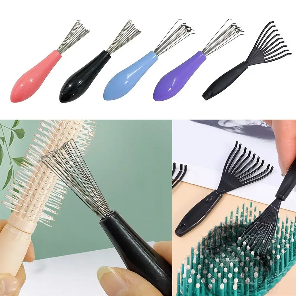 Plastic Handle Comb Hair Brush Cleaner Multifunctional Hand Tool Comb Cleaning Brush Cleaning Supplies Embedded Beauty Tools