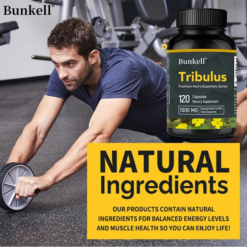 Tribulus Terrestris Capsules - Boosts Energy, Improves Mood, Enhances Endurance and Athletic Performance - 120 Capsules