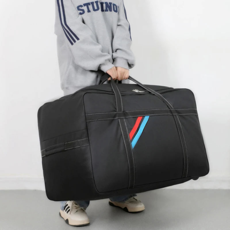 Large Capacity Trolley Bags with Wheels Foldable Luggage Wheeled Bag Travel Suitcase Waterproof Handbag Weekend Rolling Luggage