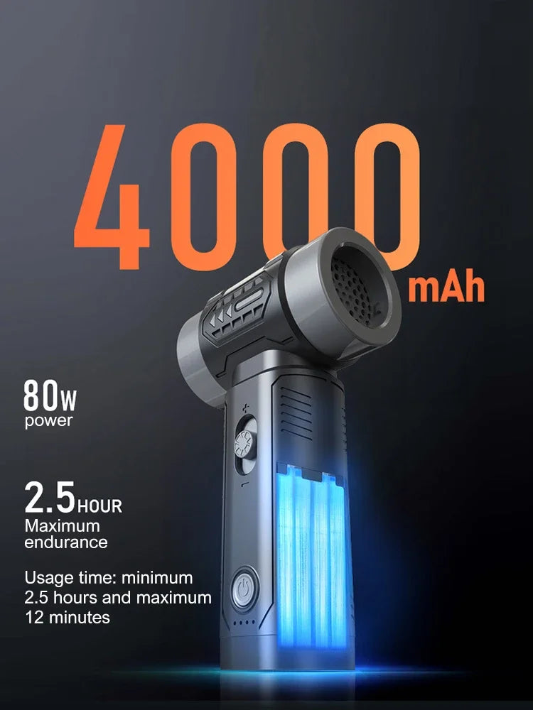 Turbo Jet Blower Powerful Air Blower Brushless Motor Turbo Fan Wind Speed Portable Dust Blower Electric Dryer Car Vacuum Cleaner
