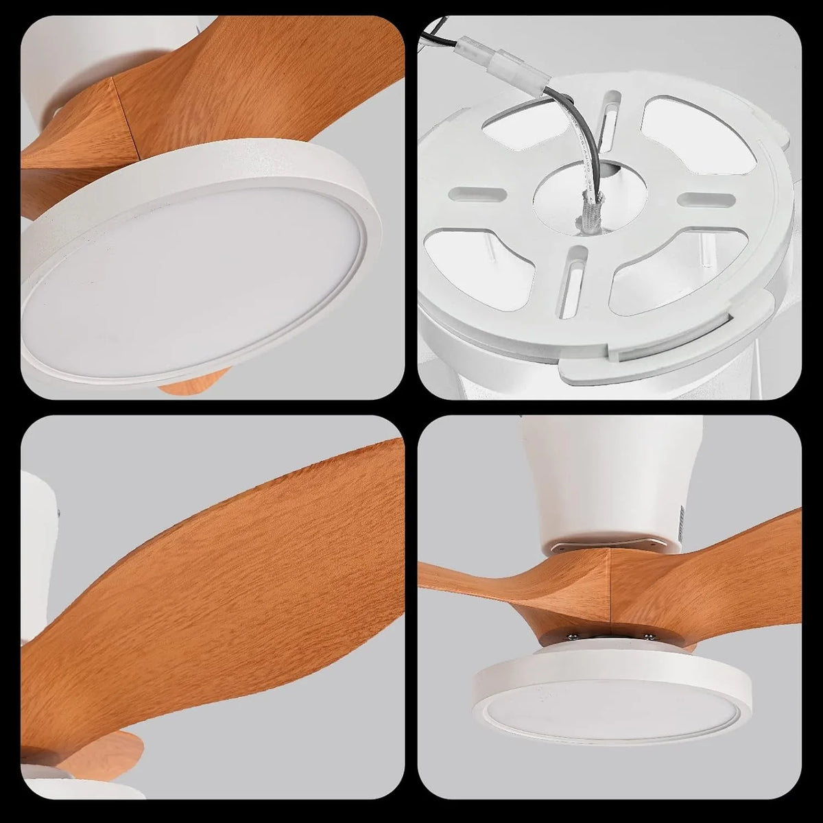 Ceiling Fan Light with Remote Control Lighting Ceiling Small Three Leaf for Bedroom Dining Room Kitchen Garage LED Fan Light