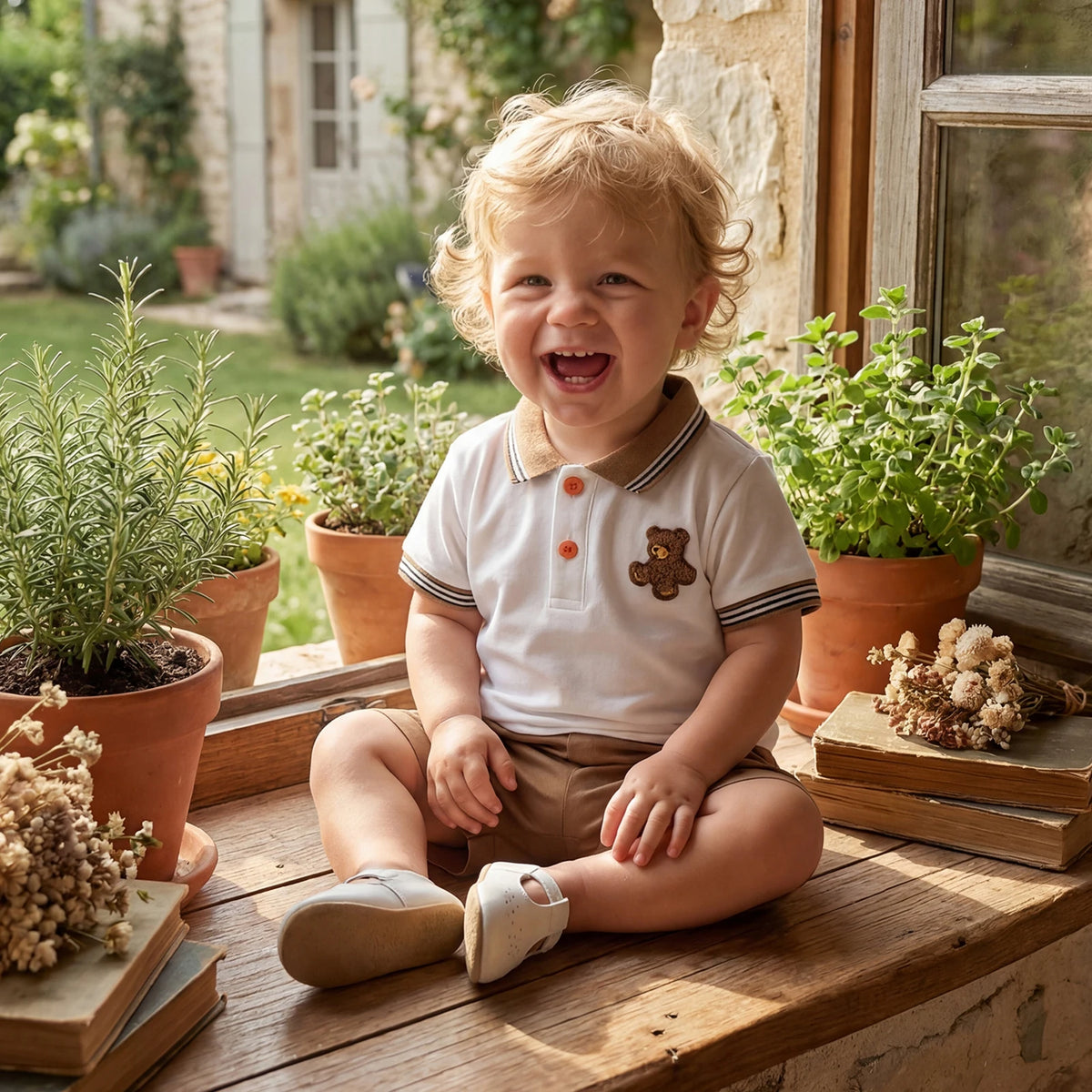 Toddler 2Pcs Baby Boy Summer Outfits Short Sleeve Bear Embroidery T-Shirt + Shorts Set  Clothes