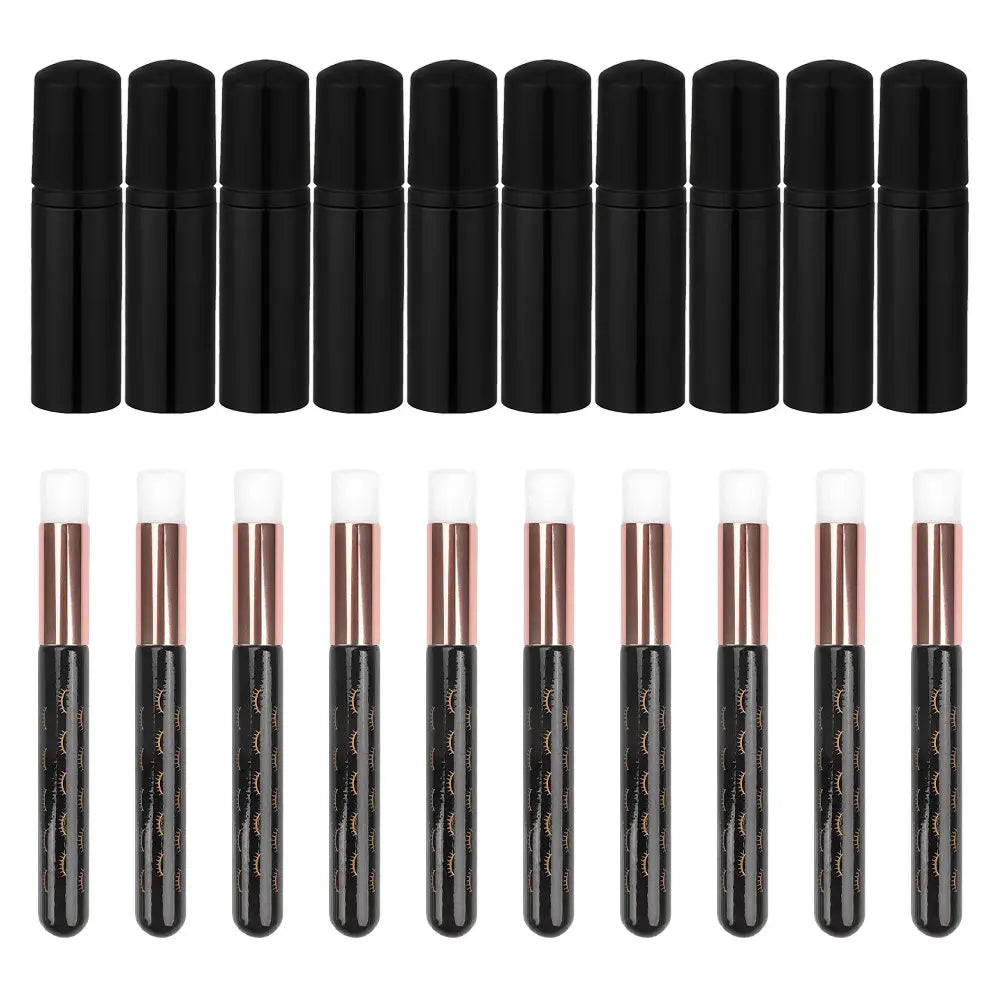 Grafting Eyelash Cleansing Kit 60ML Glossy Black Plastic Foam Pump Bottle Eyelash Grooming Brush Cleaning Bubbler Skincare Tools