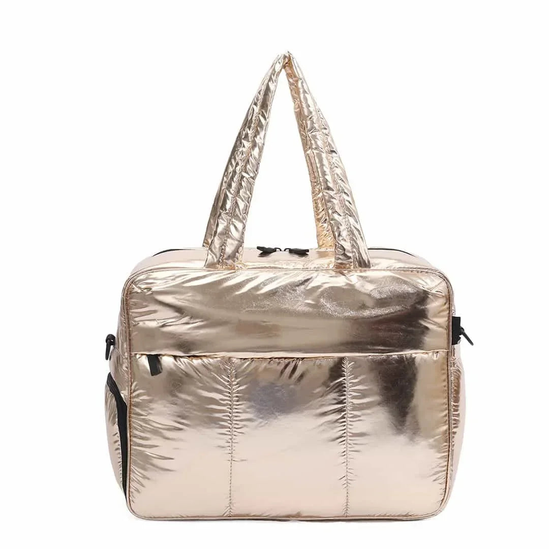 Duffel Weekender Bag Large Capacity Women Multifunction Leisure Travel Puffer Tote Gym Bag Carry on Bag with A Shoe Compartment