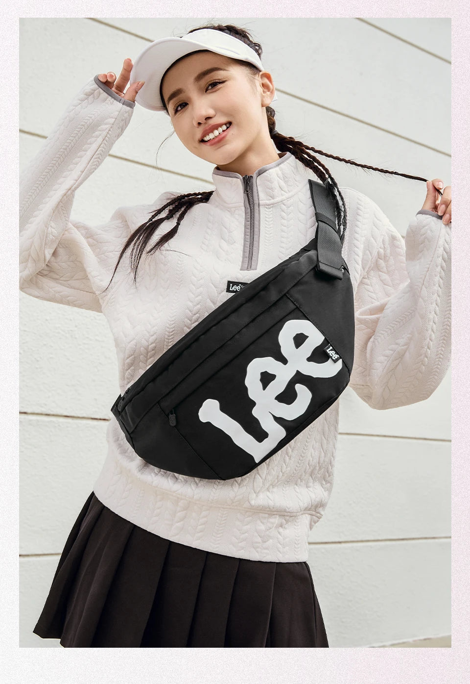 LEE Unisex Independent IPad Pocket Crossbody Bag Male Women Waterproof Sport Single Shoulder Extra Large Waist Bag Fanny Pack