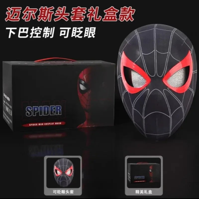 Mascara Spiderman Headgear Mask Cosplay Moving Eyes Electronic Mask Spider Man 1:1 Remote Control Elastic  Adults Kidstoys  Gift