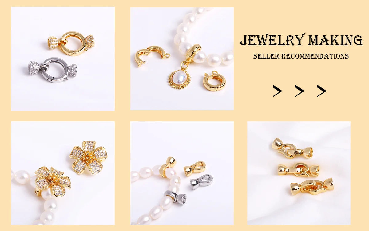 18K Gold Plated Brass Stripe Crimp End Beads Stopper Open Crimp Beads Covers DIY Handmade Crafts Accessories For Jewelry