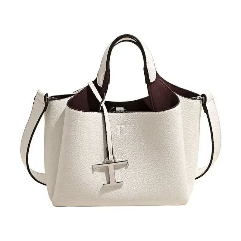 Unique High-End Leather Diaper Bag: Elegant Crossbody Messenger Bag For Women With Vintage Designer Look And Large Capacity