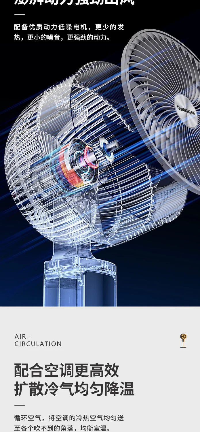 Electric Fan New  Floor-standing Household Vertical Silent Remote Control Large Wind Turbine Convection Fan Air Circulation Fan