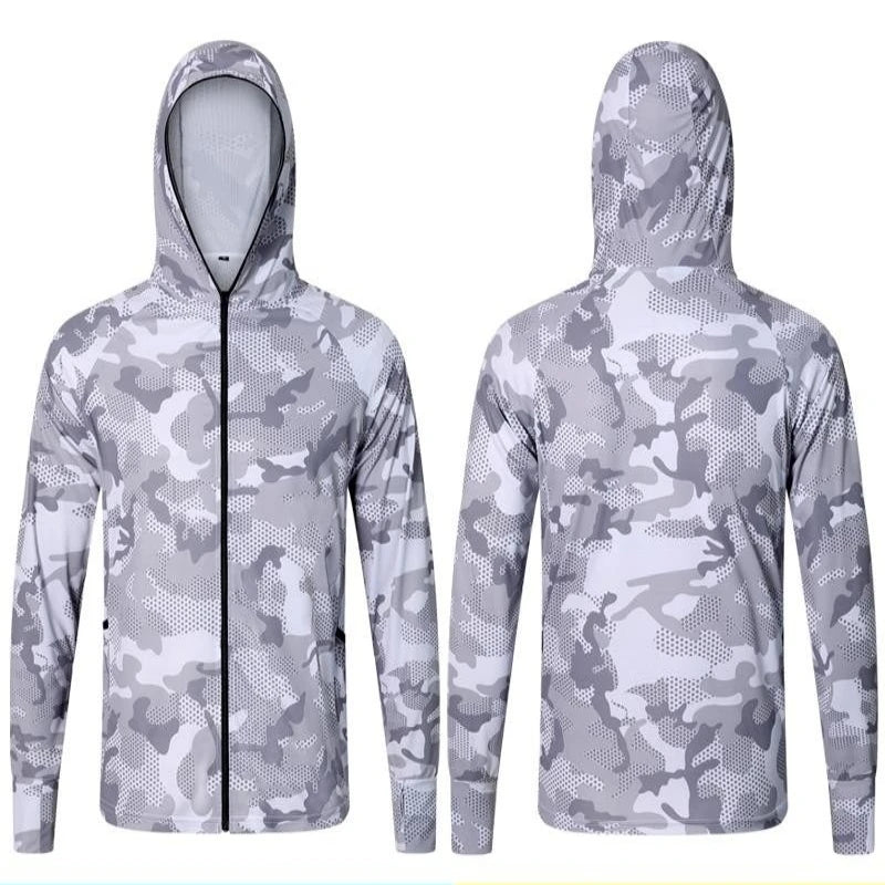 Summer men's camouflage sunscreen clothes fishing clothes lightweight and breathable quick drying clothes outdoor Road Clothing