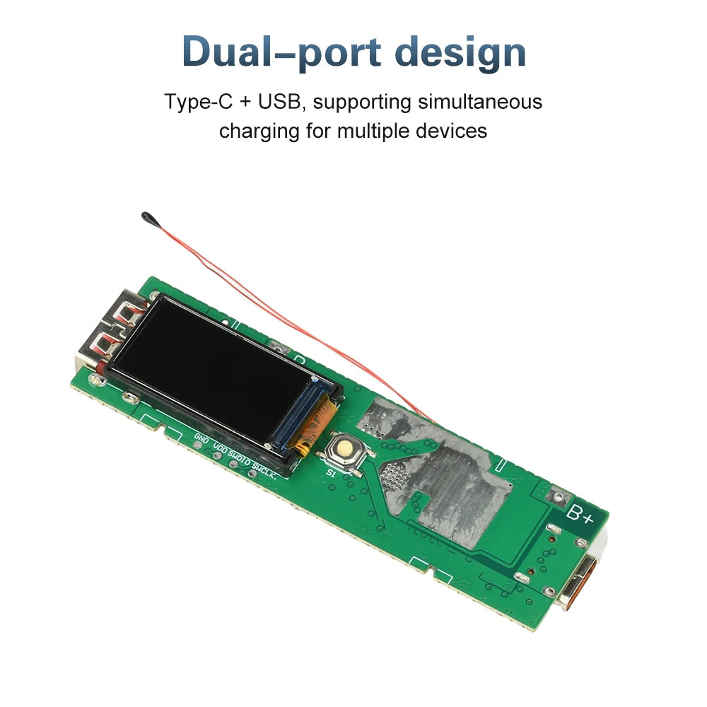 22.5W Fast Charging Module with TFT Color Display DIY Power Bank Kit for PD/QC/VOOC Dual Port Portable Charging