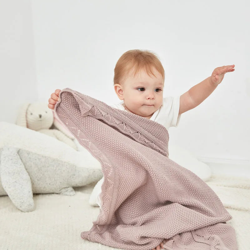 Knitted Baby Blankets Newborn Swaddle Wrap Throw Blanket Nordic Cotton Soft Baby Stroller Crib Blanket Nursery Bedding Quilt