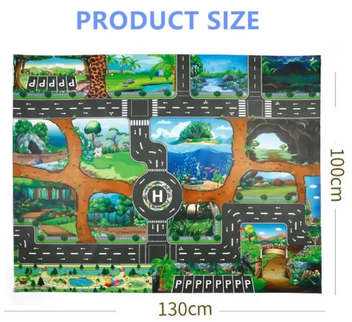 Baby Play Mat City Traffic Car Park Waterproof Parking Lot Kids Playmat Kids Rug Boy Girl Educational Toys for Children Map