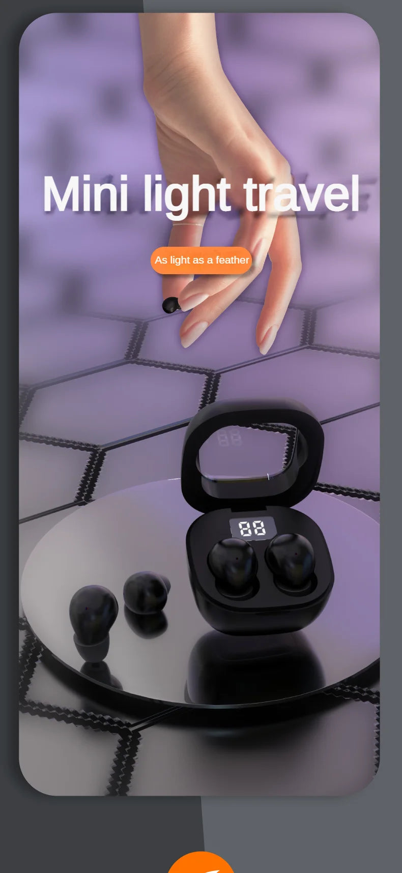 SK Small Headphones Wireless Bluetooth Headset Sport Sleeping Invisible Comfortable To Wear Bass Earbuds Earphone For All Phones