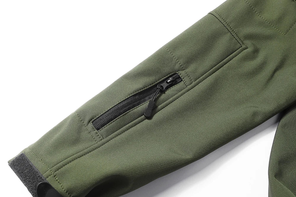 Men's hooded tactical jacket for autumn and winter outdoor windproof waterproof warm hiking camping and fishing durable jacket