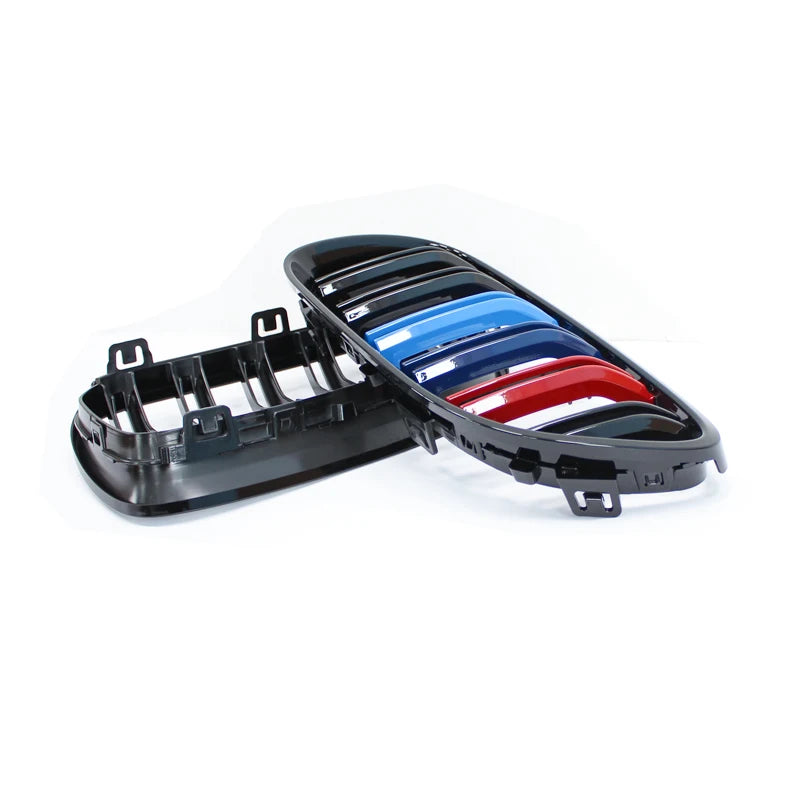 For BMW 3-Series E92 E93 M3 Coupe LCI 2010-2013 2Pcs Car Style Black Front Kidney Double Slat Grill Grille