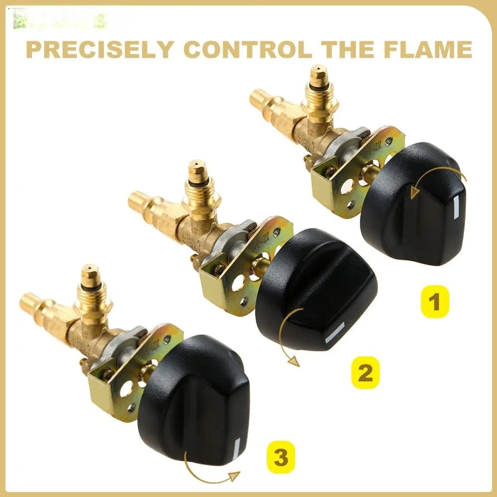Grill Control Valve with M12x1.5 Thread and 1/4" Quick Disconnect Plug Fit for Olympian 5500 and 5100 and Weber 200 Gas Grill