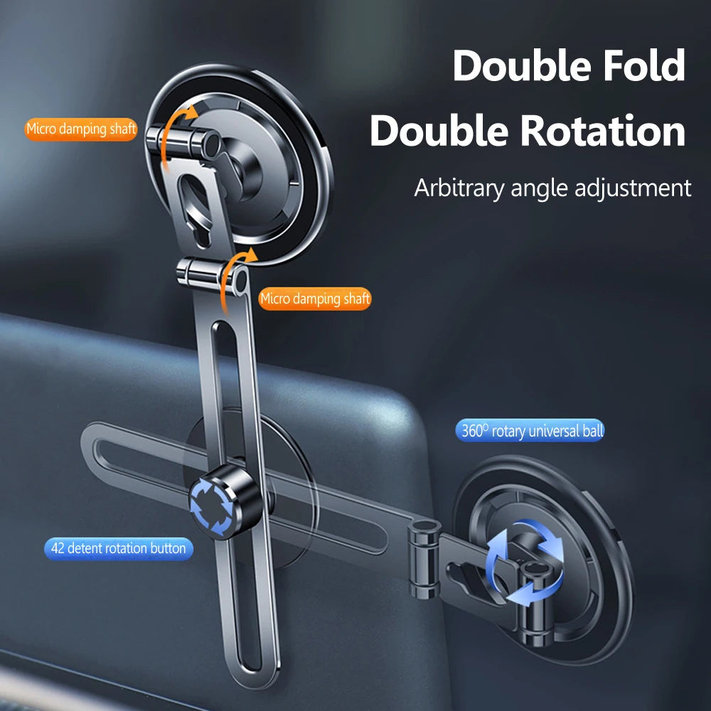 Magnetic Car Phone Holder Adjustable Foldable Telescopic Strong Magnetic GPS Mount Support for IPhone 14 13 12 MagSafe Charger
