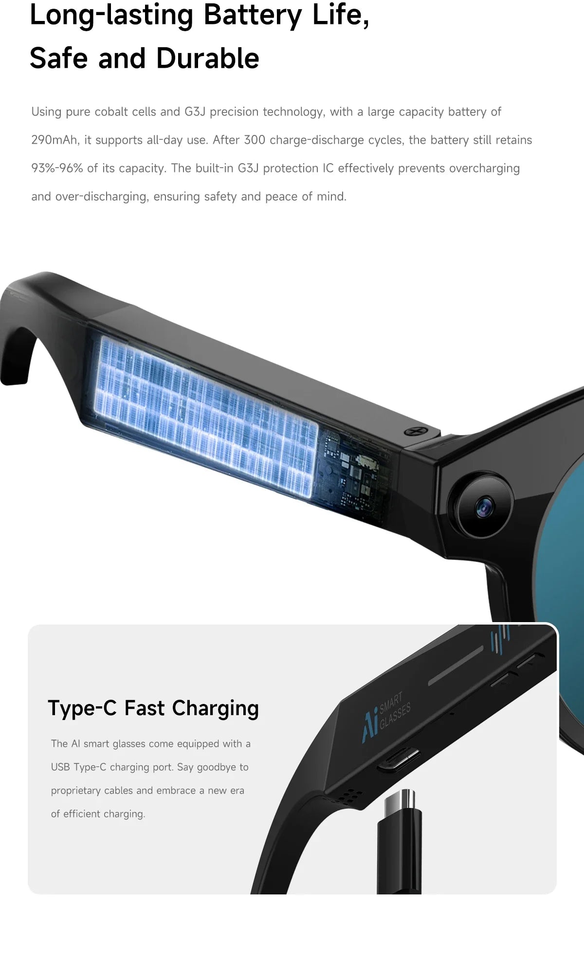 New Intelligent Ai Camera Glasses 200W Pixel HD Shooting Translation Bluetooth Call Intelligent Recognition Sunglasses Men Women