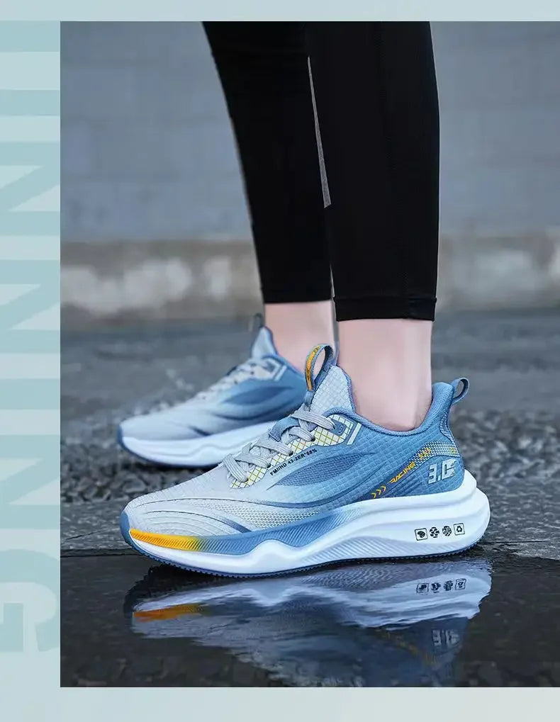 Ice Silk Mesh Sports Shoes Running Shoes Thick Bottom Soft Bottom Breathable Trendy Casual Men's Shoes Comfortable EVA Insole