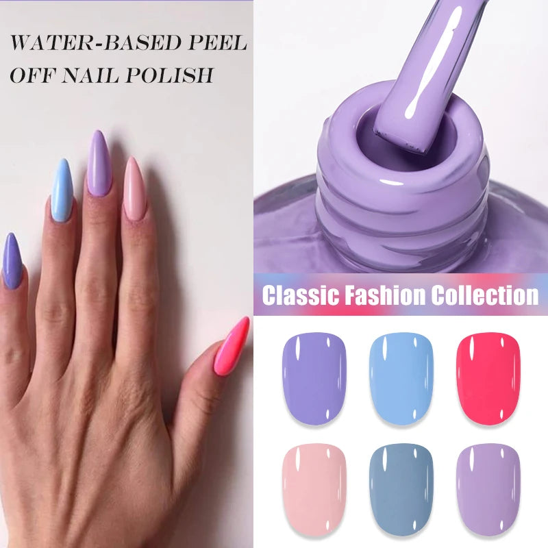 6Pcs/Set 10ml Nude Pink Nail Polish Water-Based Nail Polish Odorless Fast-Drying,No Need To Bake, Suitable For All Seasons Salon