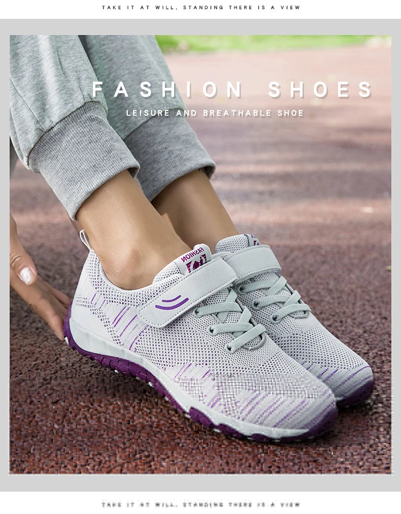 2024 Womens Dance Ladies Sport Shoes Breathable Walking Mesh Flat Shoes Woman White Sneakers Women Tenis Feminino Female Shoes