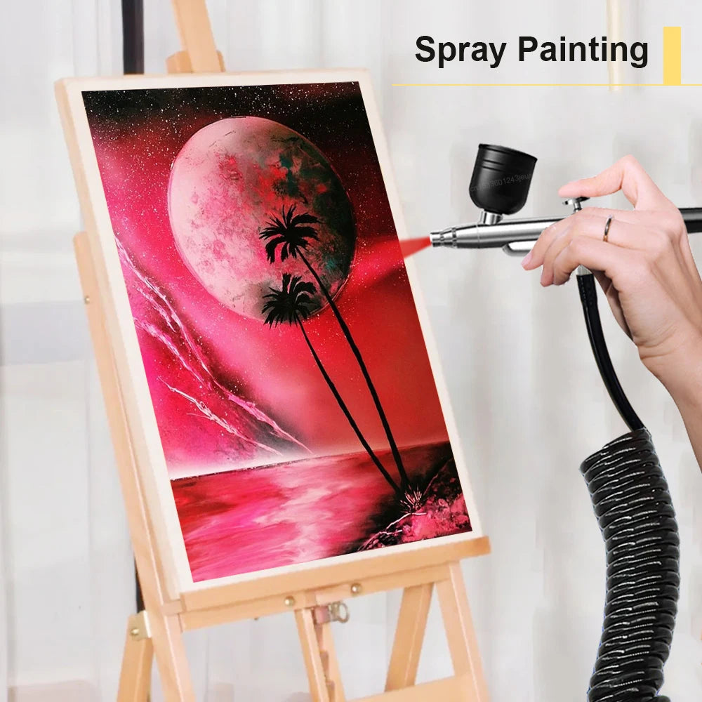 Airbrush with Compressor Portable Airbrush Paint Spray Mini Spray Gun Wireless Air Brush Painting Airbrush Kit with Compressor