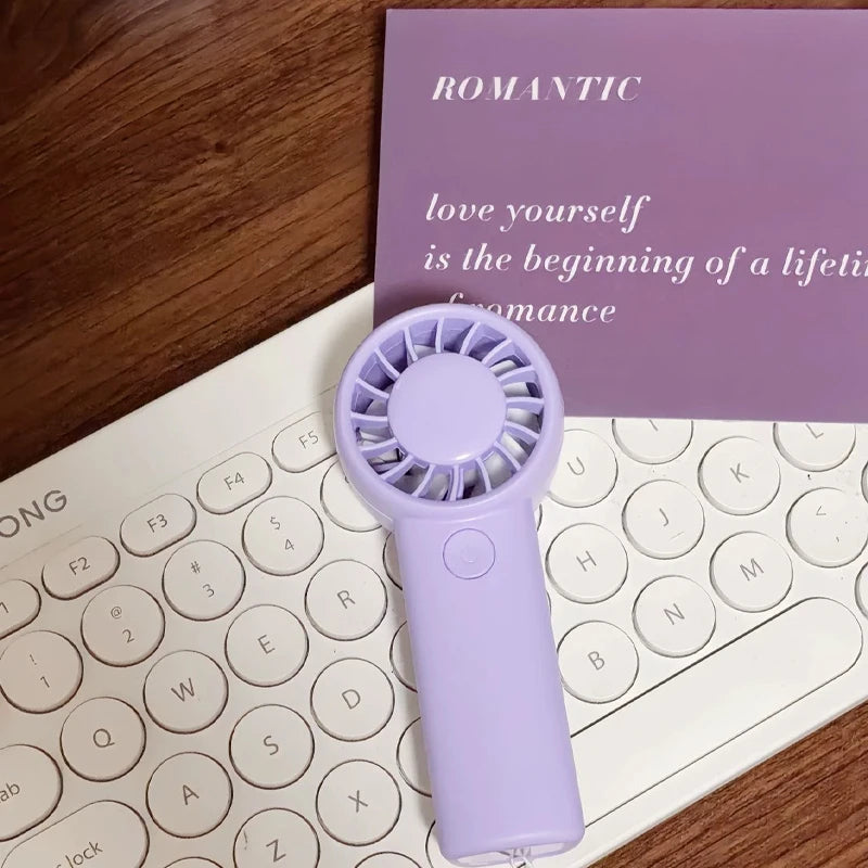 Mini Fans 3 Speed Adjustable Small Handheld Fan Type-C Rechargeable Build in 500mAh Battery for Office Camping Travel Outdoor